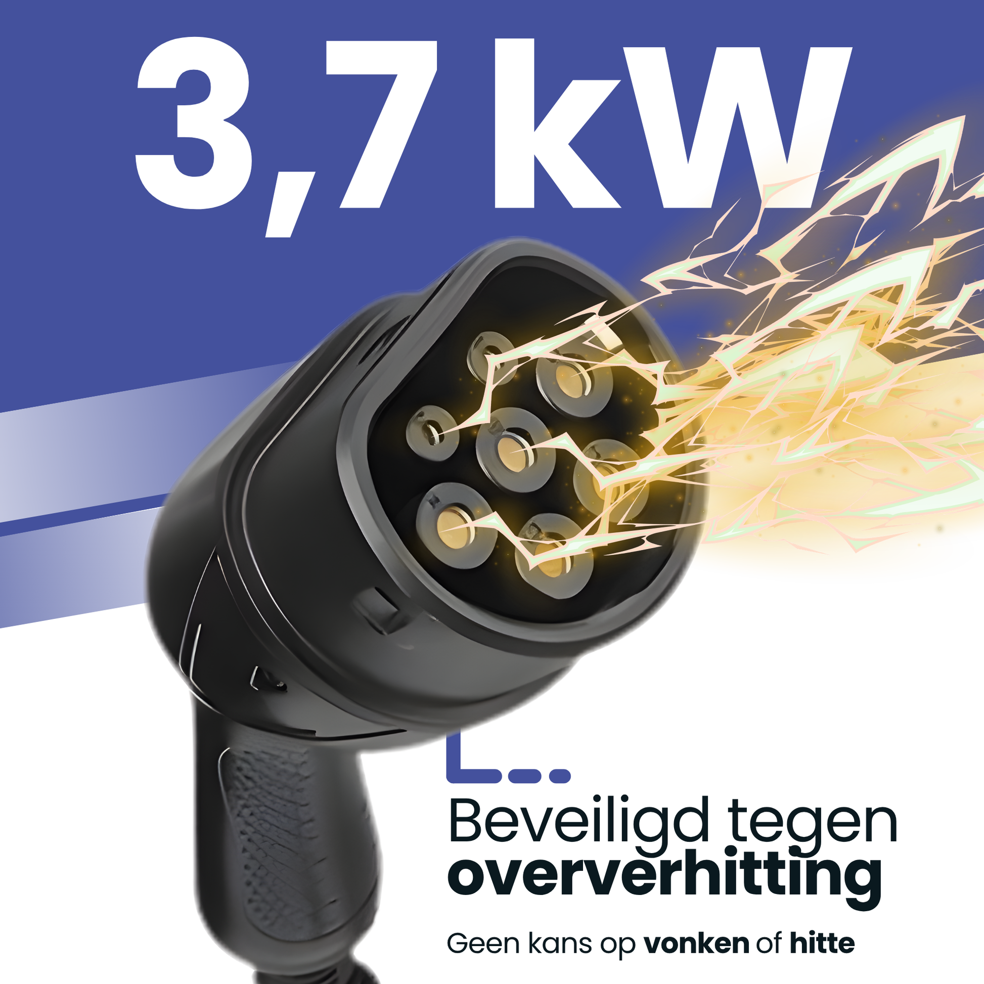 Type 2 laadkabel auto | laadkabel elektrische auto | 3,7 kW | 16A 1-fase | 10 meter | waterdicht | met opbergtas-7