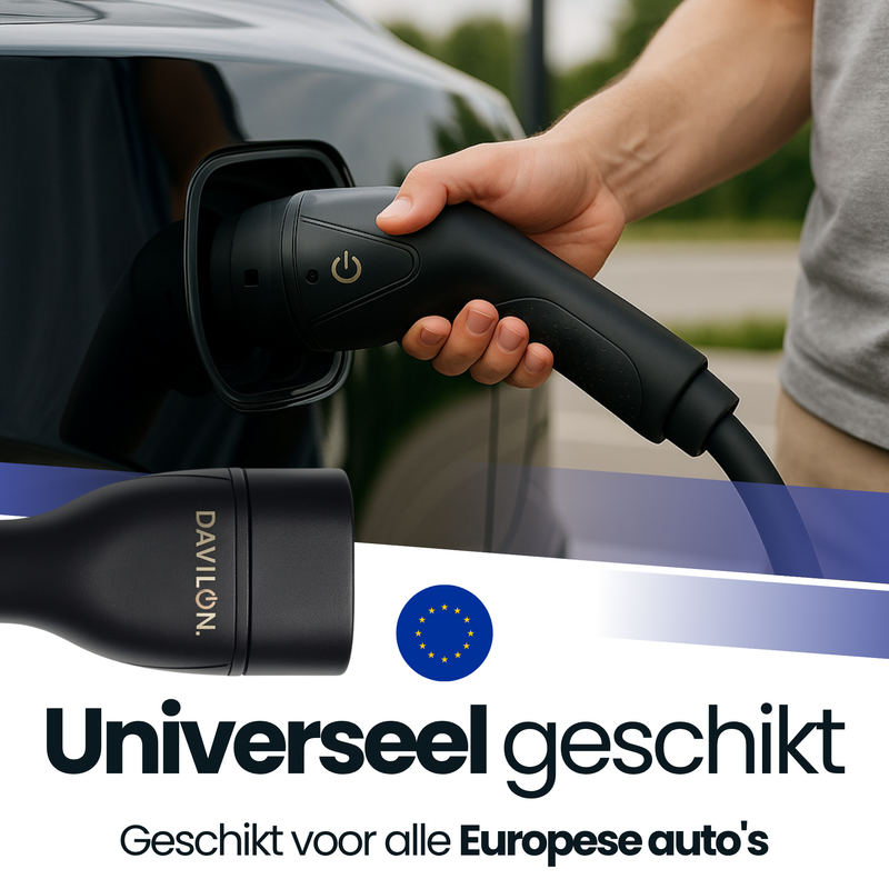 Type 2 laadkabel auto | EV laadkabel | 7,4 kW | 32A 1-fase | 5 meter | voor thuislader en sneller laden | waterdicht | met opbergtas-3