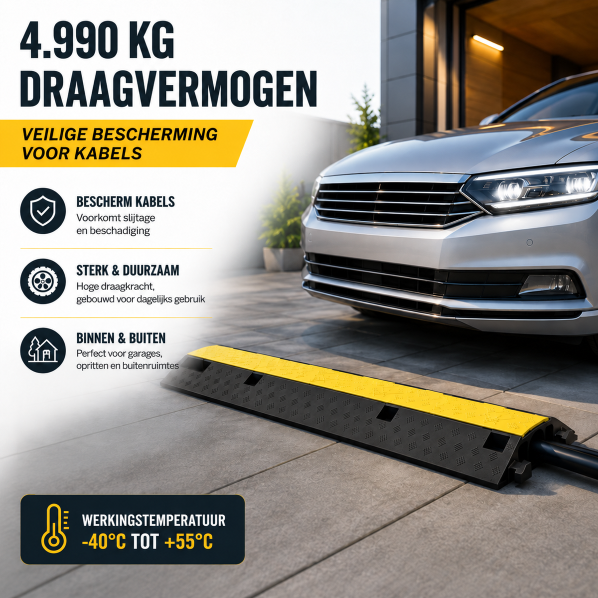 Vevor kabeldrempel 100 cm voor laadkabel op de oprit – afbeelding 3