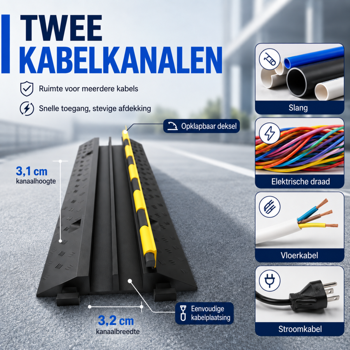Vevor kabeldrempel 100 cm voor laadkabel op de oprit – afbeelding 4