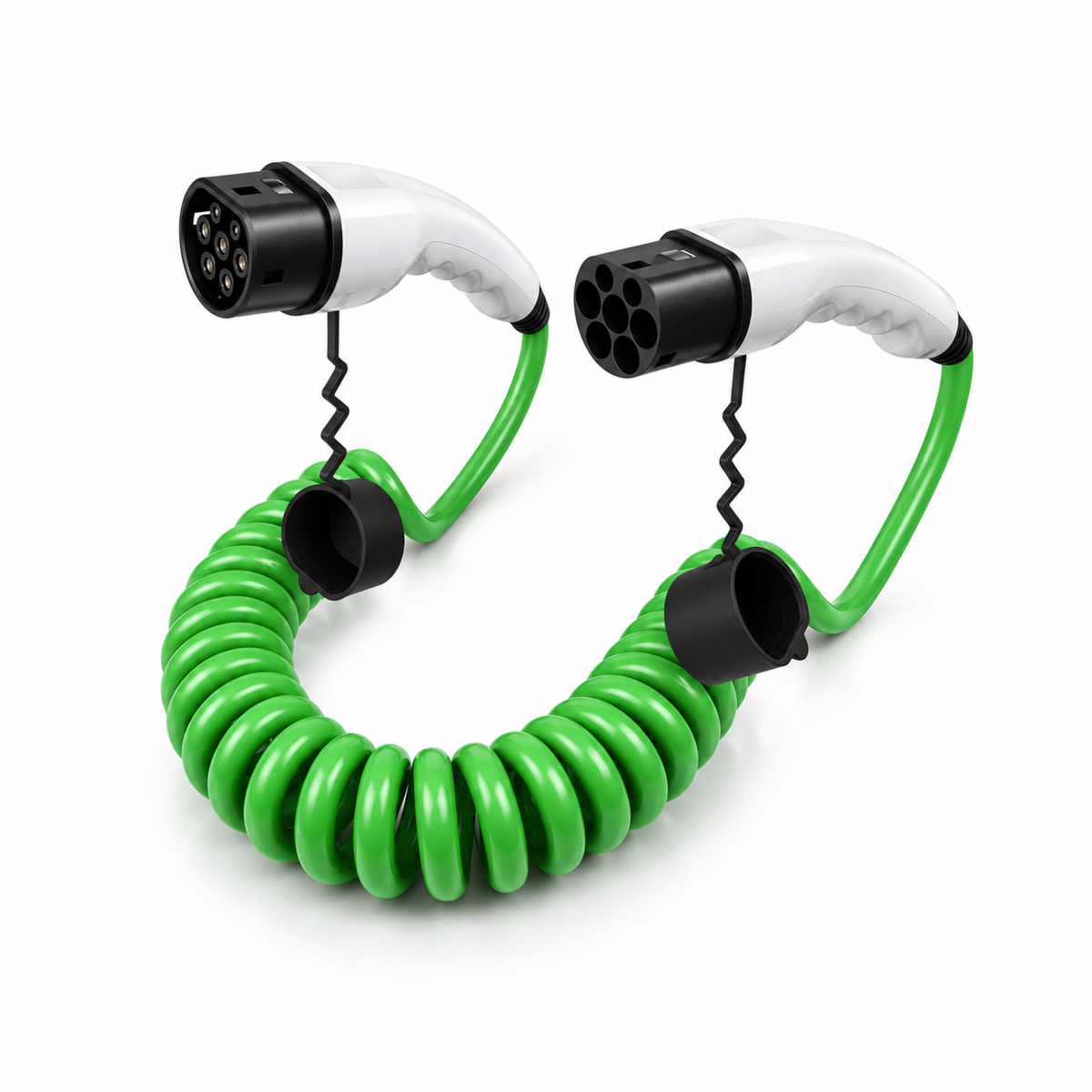 Groene Type 2 spiraal laadkabel 5 meter 11 kW 22 kW